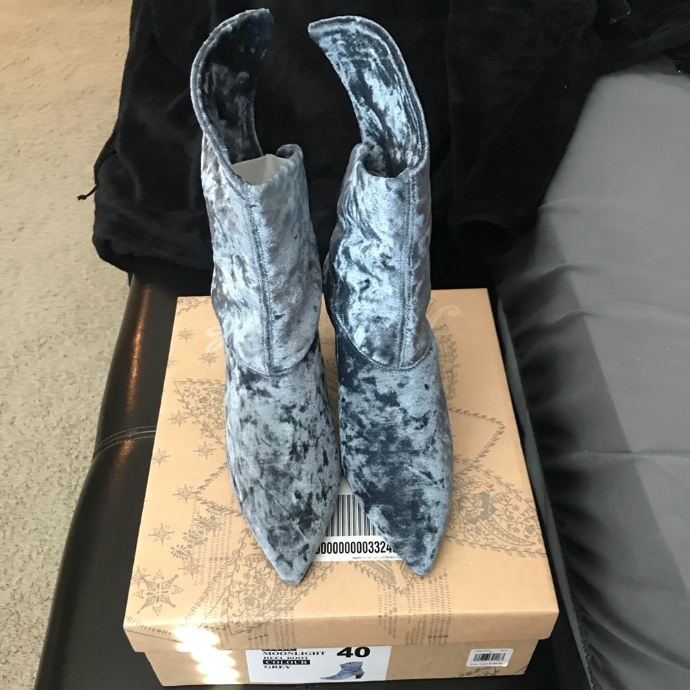 Free People Moonlight Velvet Pointed Toe Booties
